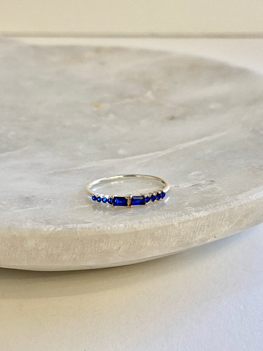 Blue crystal ring