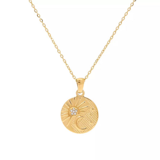 Sun and moon necklace