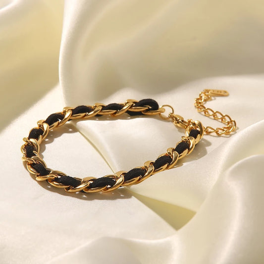 Leather chain bracelet