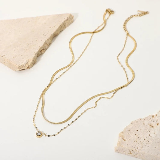 Snake double layered necklaces