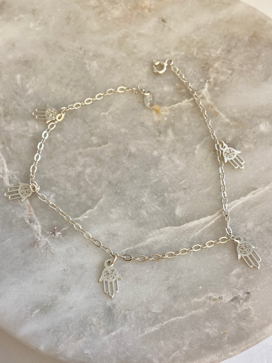 Hamsa anklet