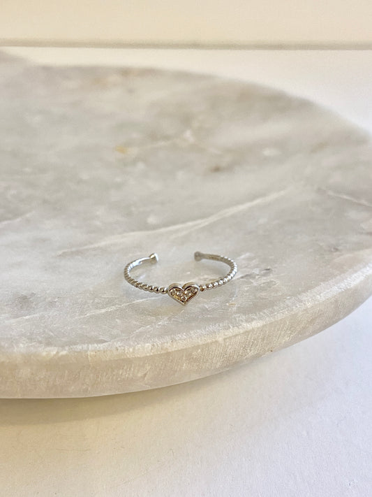 Heart adjustable ring