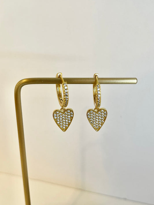 Heart Hoops Earrings Charm