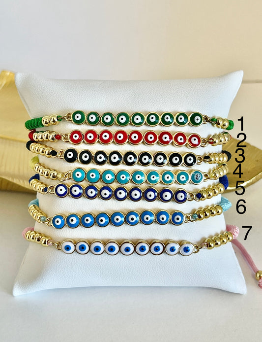 Evil eye string bracelet