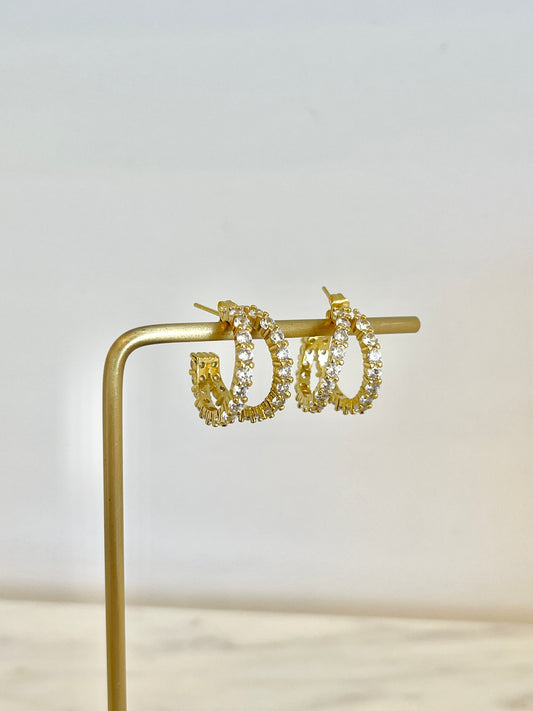 Zircon cubic stud earrings