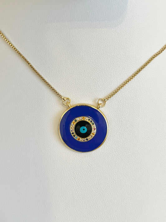 Round evil eye necklace