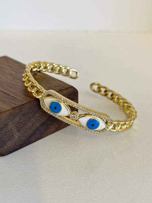Evil eye cuff bracelet