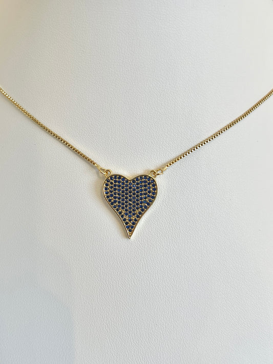 Blue heart necklace