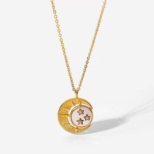 Moon and star necklace