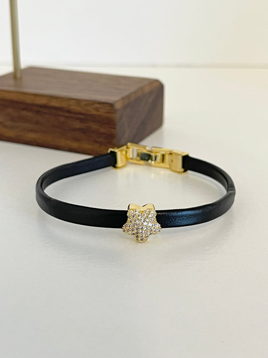 Star leather bracelet