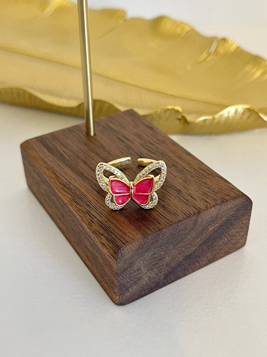 Red butterfly ring
