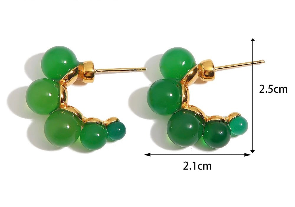 Elegant stud earrings / Natural stones