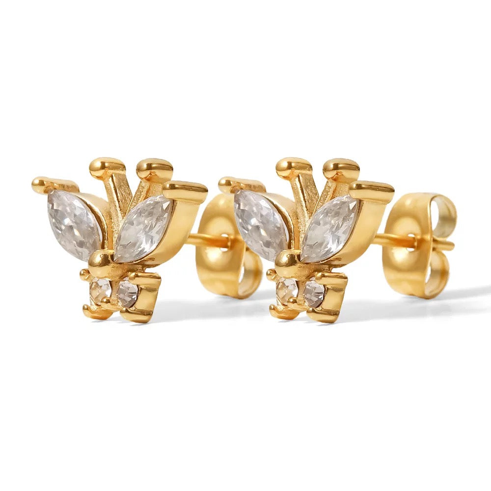 Butterfly stud earrings