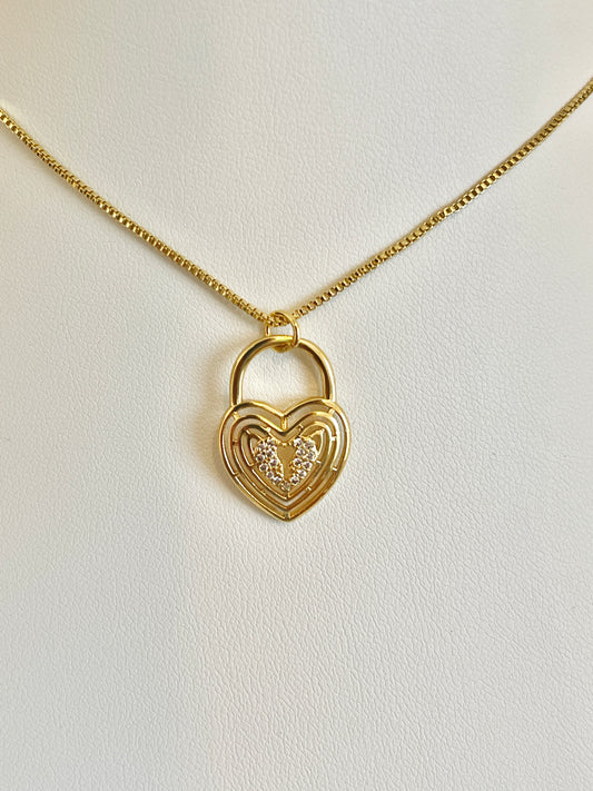 Lock heart necklace