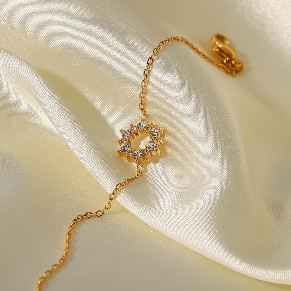 Round zirconia cubic bracelet