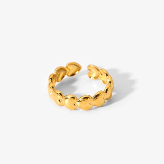 Love heart adjustable ring