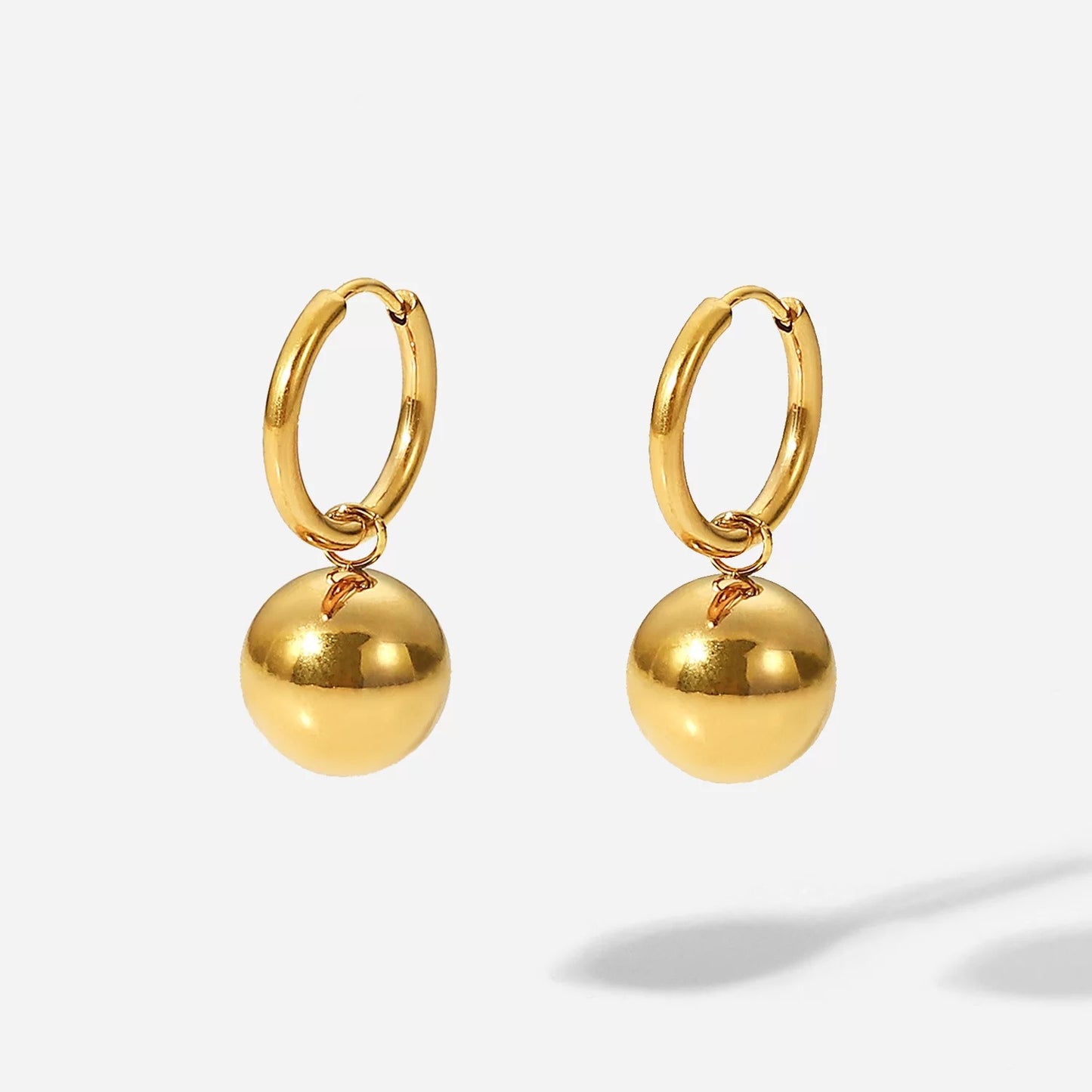 Ball pedant hoop earrings