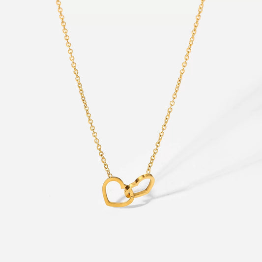 Double heart necklace