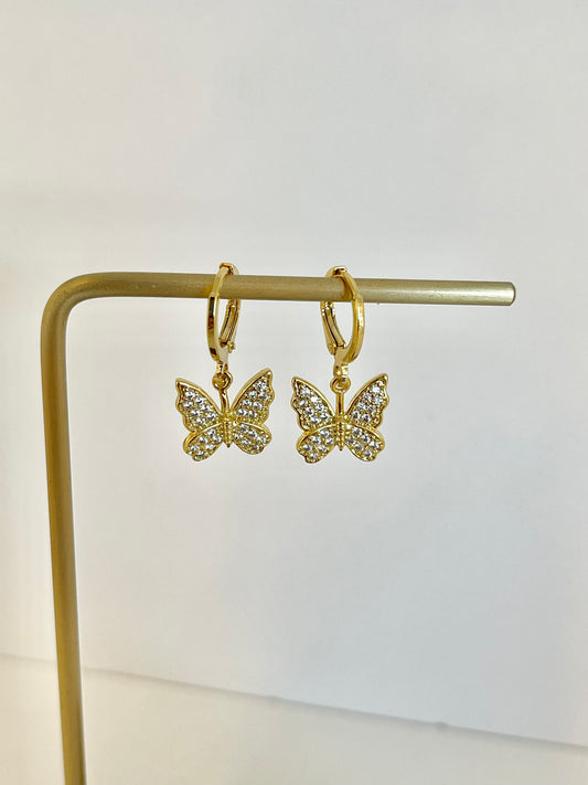 Butterfly Hoops Earrings Charm