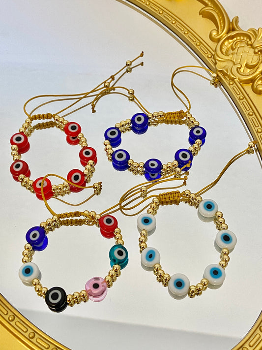 Multiple evil eye bead bracelet