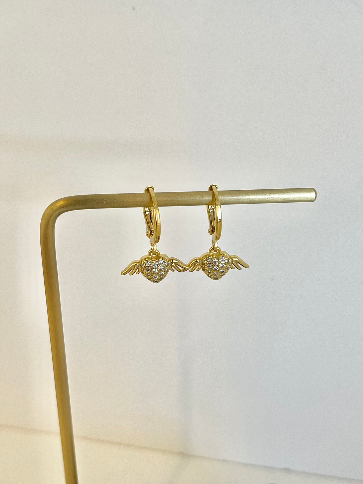 Small Heart Hoops Earrings Charm