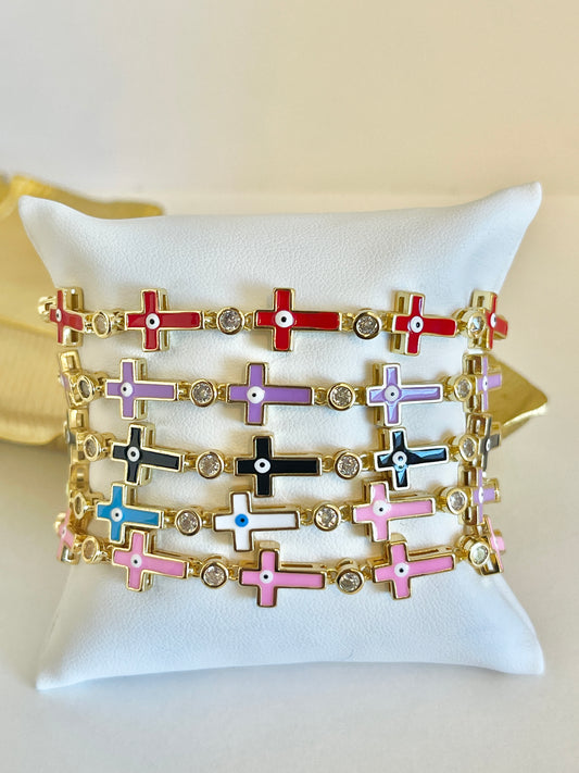 Cross  evil eye bracelet
