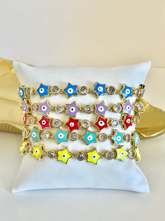 Fancy Star evil eye bracelet