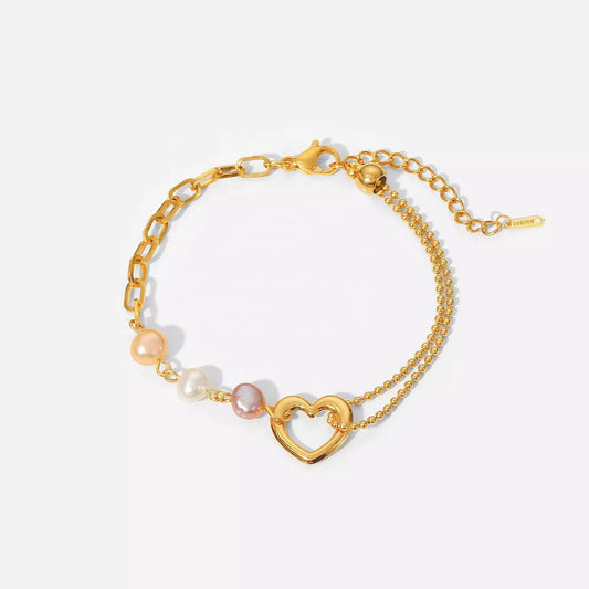 Heart pearl bracelet