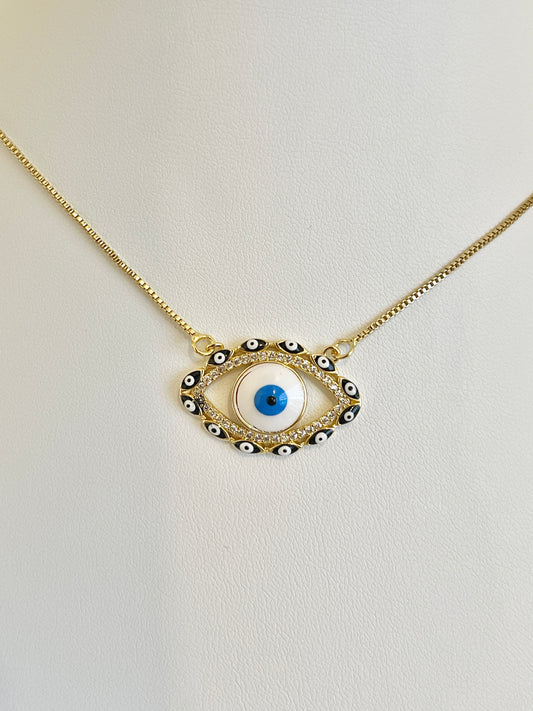 Multiple evil eye necklace