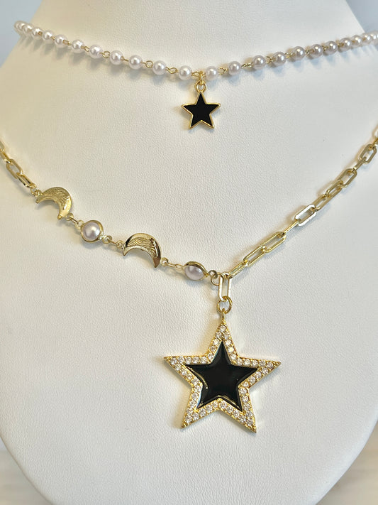 Multilayer star necklace