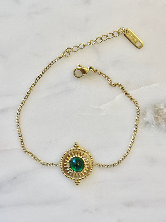 Green natural stone bracelet