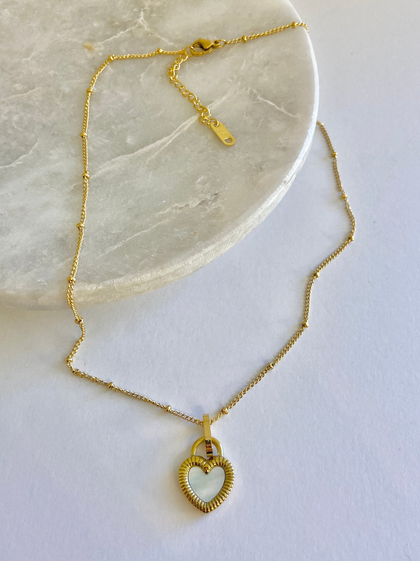White heart necklace
