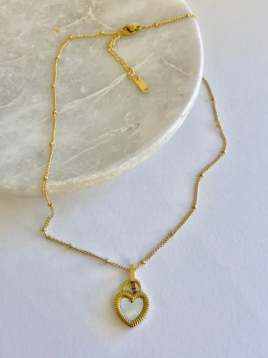 White heart necklace