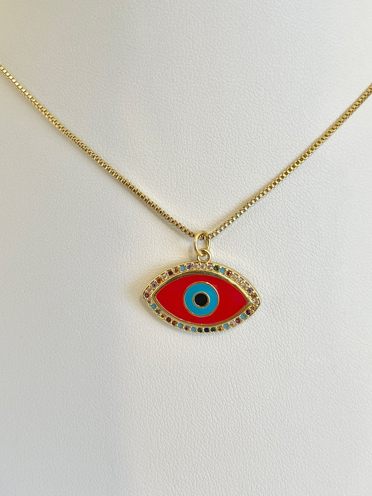 Red evil eye necklace