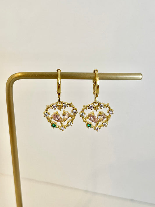Heart Hoop Earrings Charm