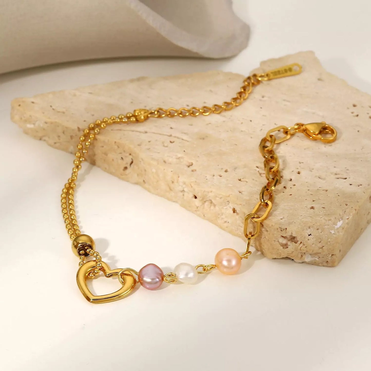 Heart pearl bracelet