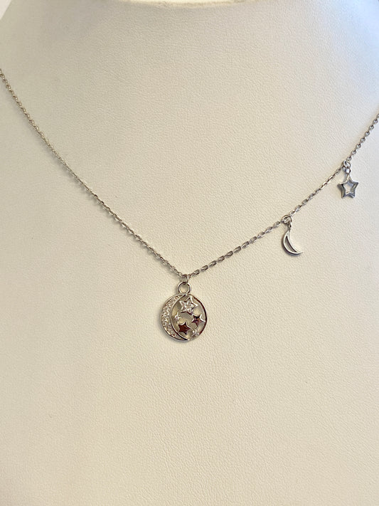 Moon and stars necklace