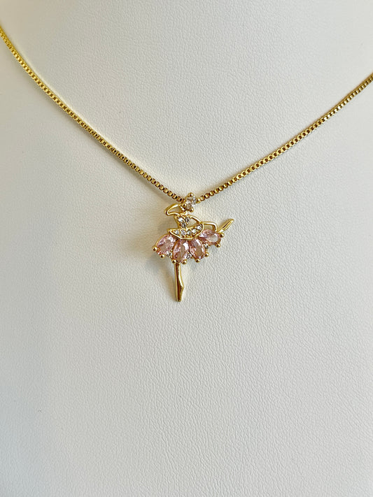 Pink ballerina necklace