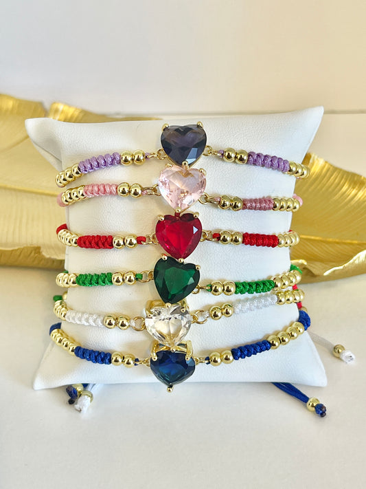 Heart string bracelets
