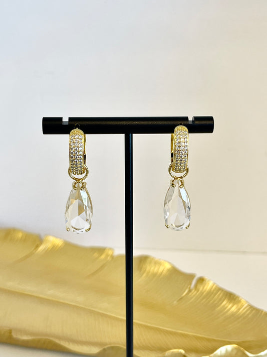 White stone earrings