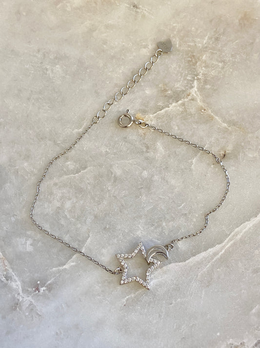 Moon and star bracelet