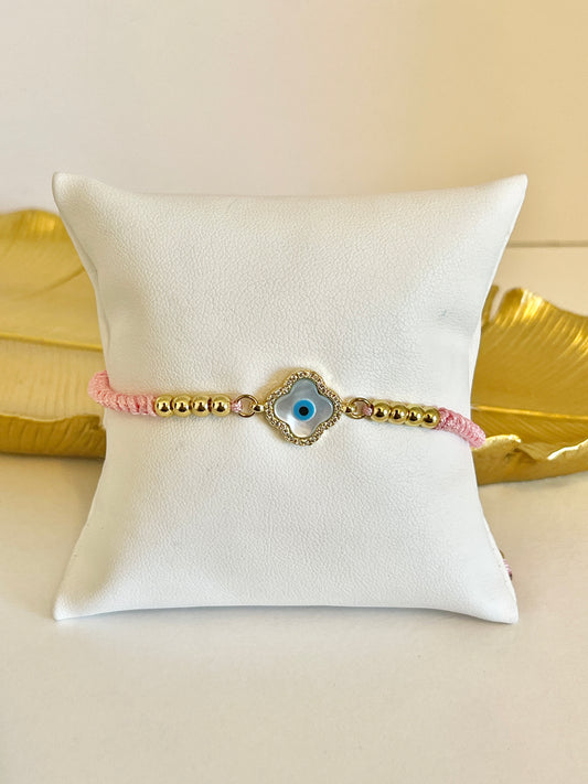 Clover evil eye bracelet