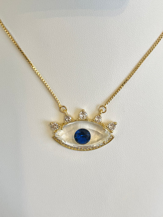 Crystal evil eye necklace