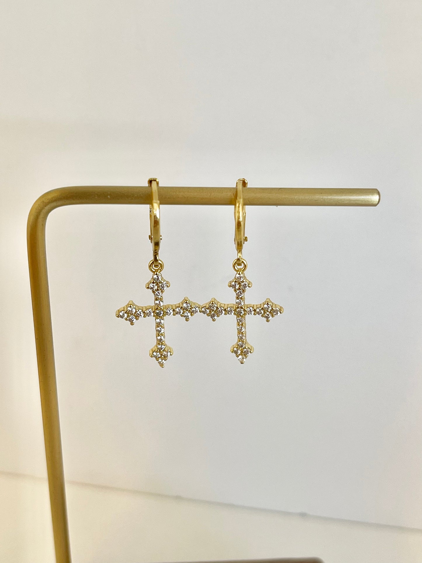 Cross Hoops Earrings Charm