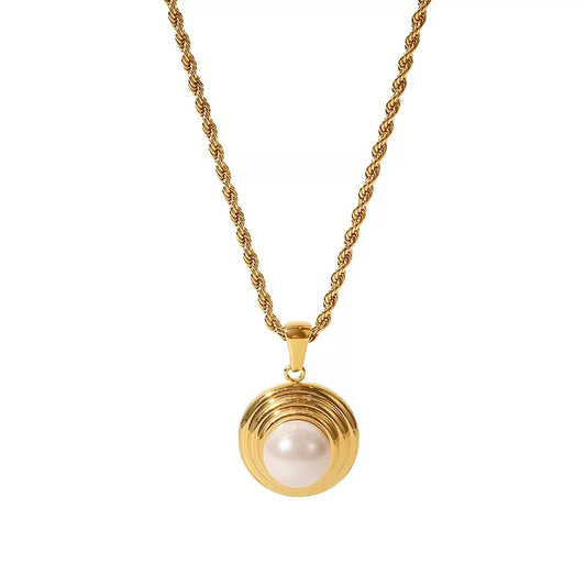 Texture round Pearl necklace