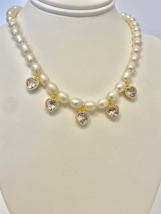 Pearl heart necklace