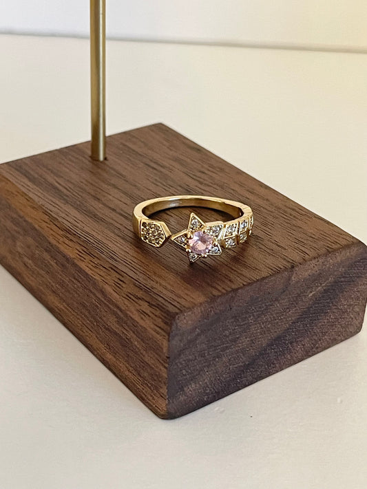Pink Star adjustable ring