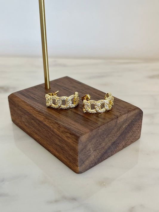Cuban chain stud earrings