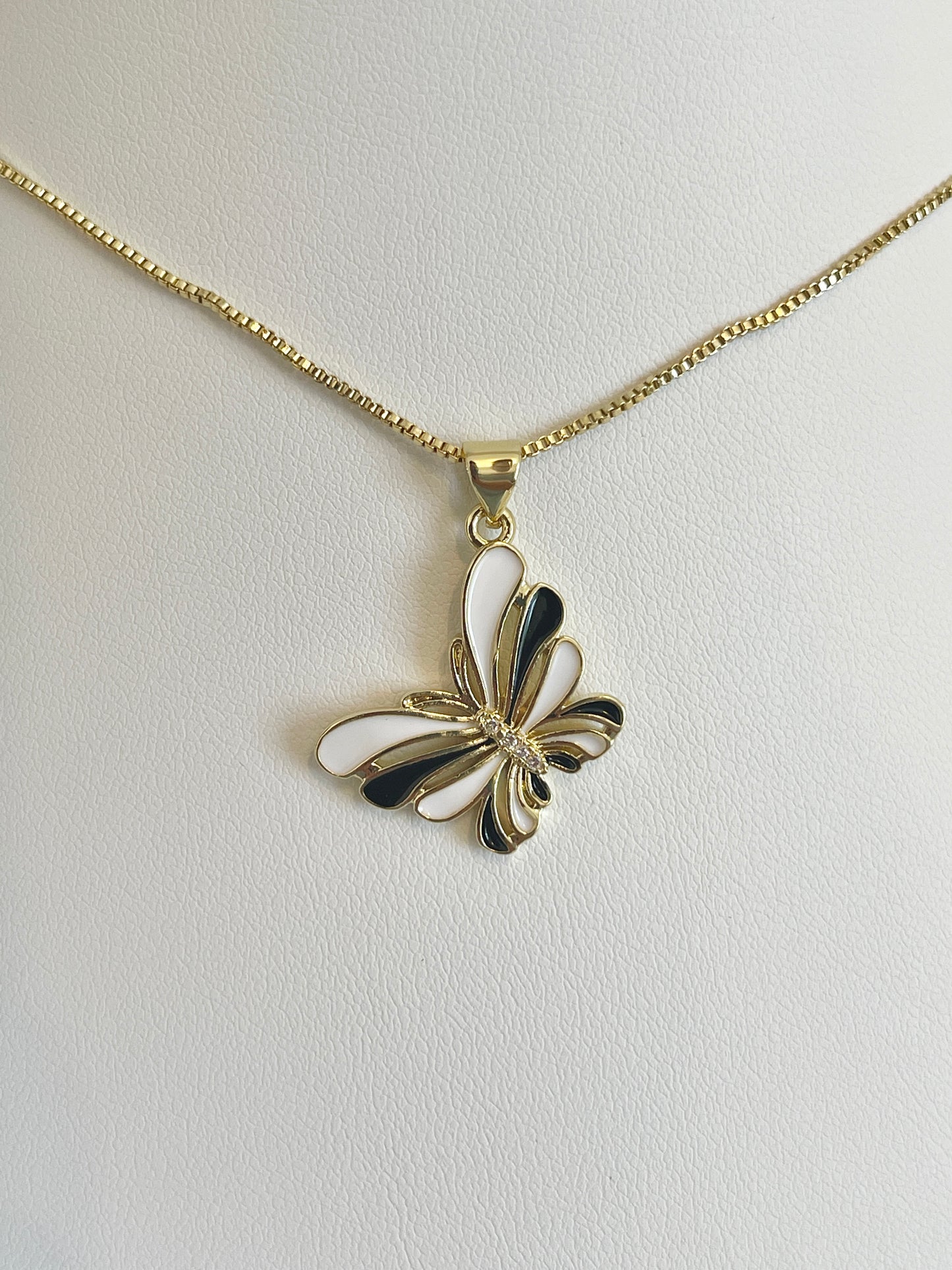 Black butterfly necklace