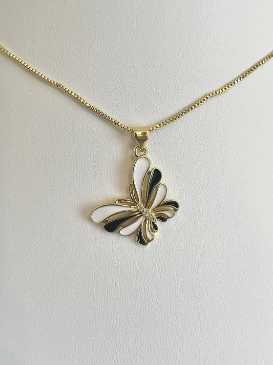 Black butterfly necklace